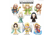 Watercolor Saint Clipart Bundle, an Illustration by CharmClipart (Thumbnail 4 of 10)