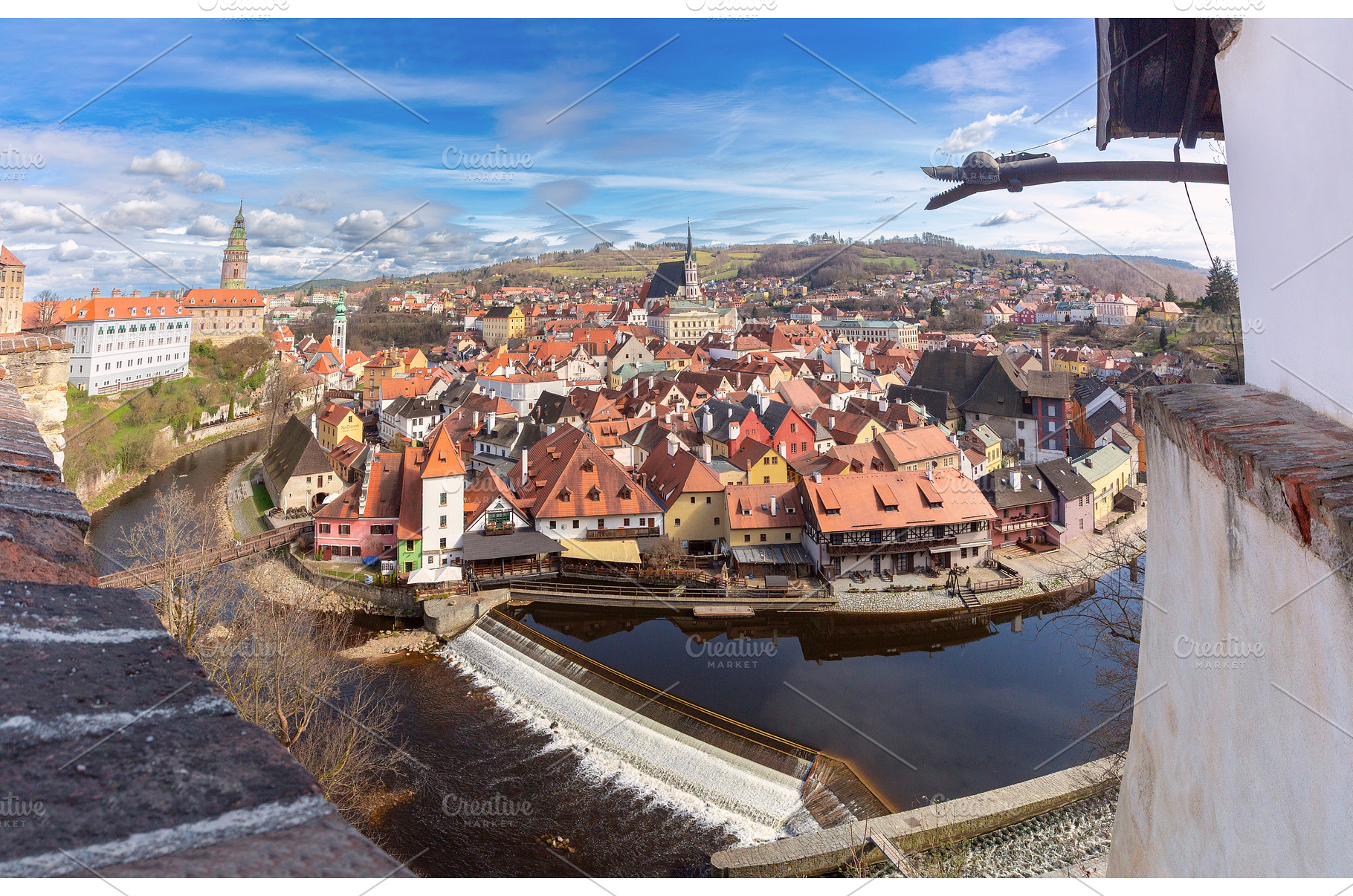 Cesky Krumlov historic center and, an Architecture Photo by kavalenkava