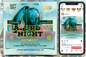 Saturday Night Party Flyer, a Flyer Template by regalDRAW