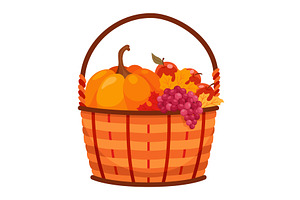 Basket autumn harvest icon. Grocery, a Food Illustration by the8monkey