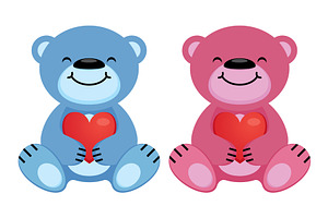 Teddy bear with heart.