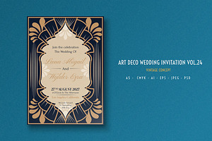 Art Deco Wedding Invitation Vol.24