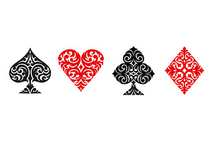 Casino poker card suits, an Object Illustration by Vector Tradition