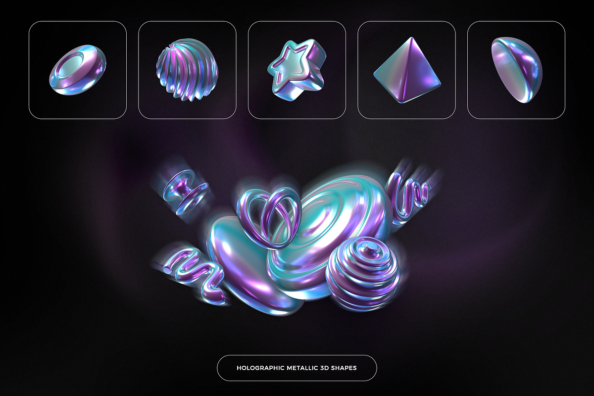 Holographic metallic 3D shapes, an Object Graphic by Fox's Monday (Photo 10 of 10)
