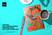 Halloween Pumpkin Hero Card Template, a Card Template by creatsy5 (Thumbnail 1 of 5)