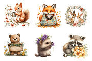 Woodland Spring Floral Cute Animal, an Illustration by CreationArt (Thumbnail 4 of 5)