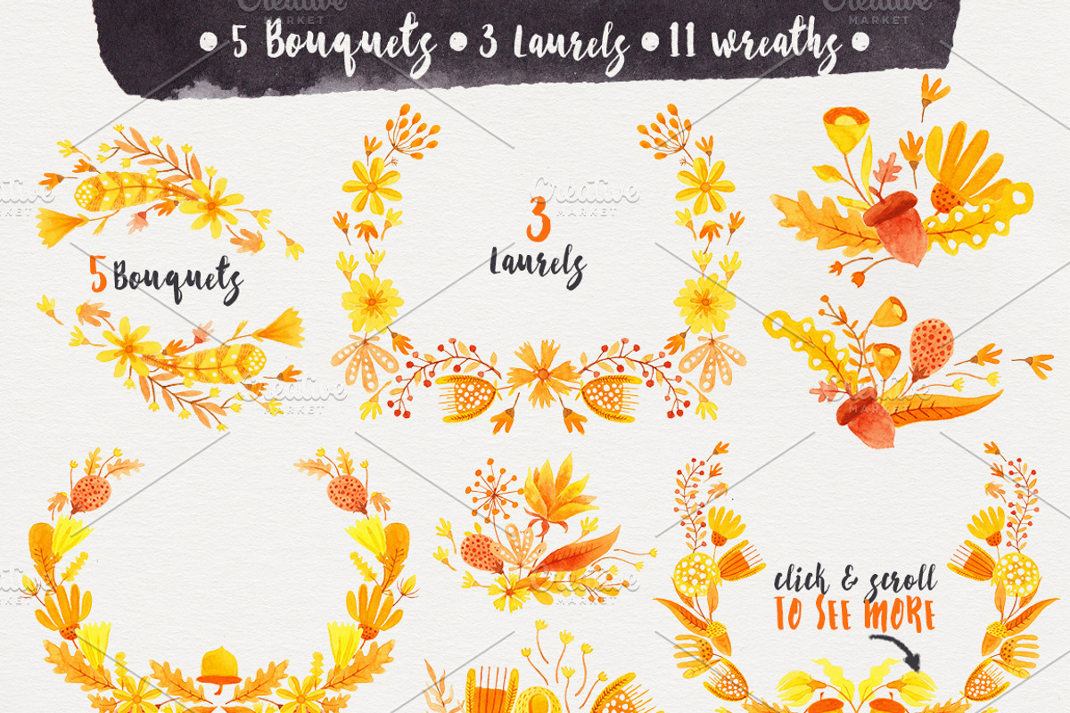 Golden Madness - Floral Pack, an Animal Illustration by Stella's Graphic Supply (Photo 5 of 5)