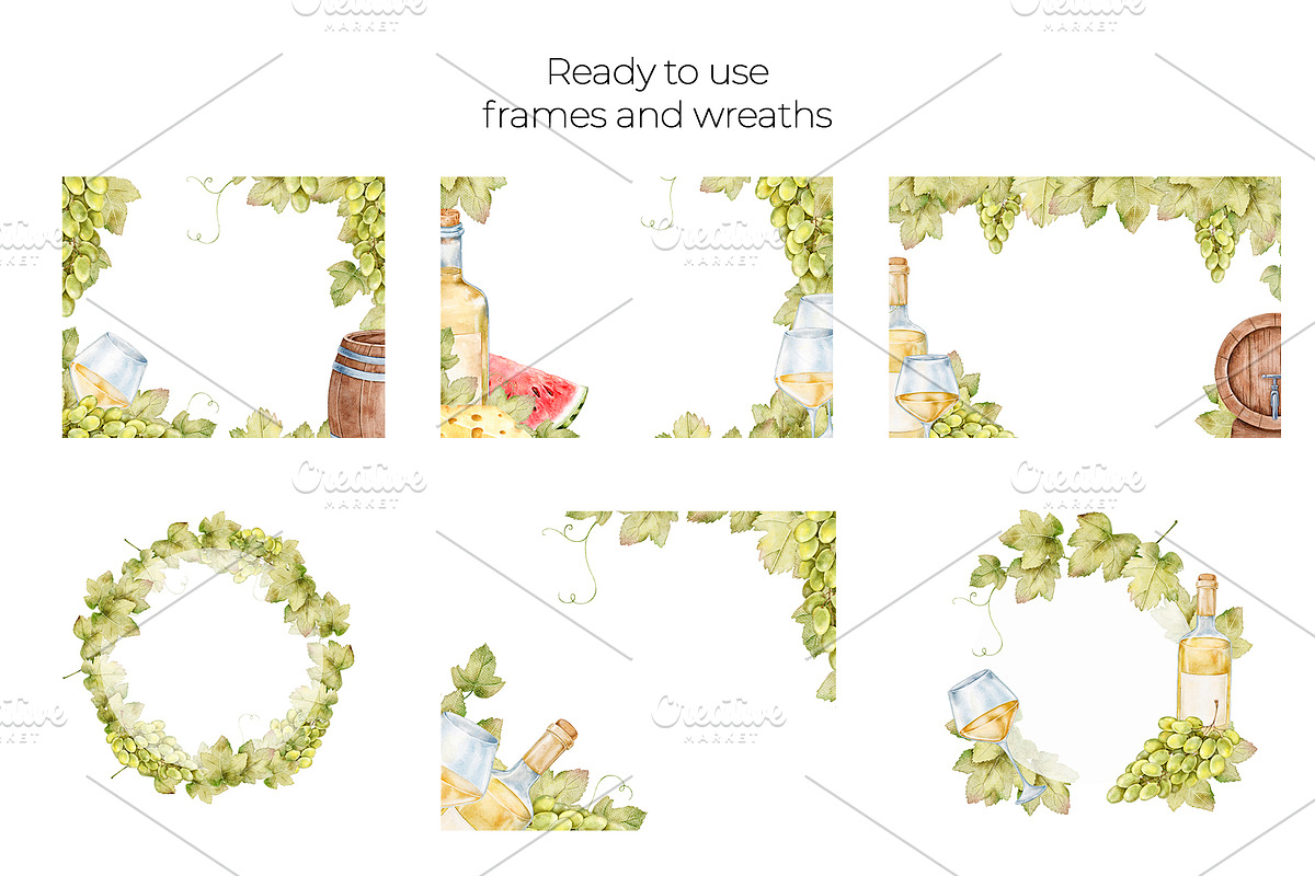 White Wine Watercolor Clipart, a Food Illustration by Eves_Aquadreams (Photo 3 of 8)