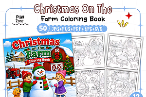 Christmas on the Farm Coloring Pages
