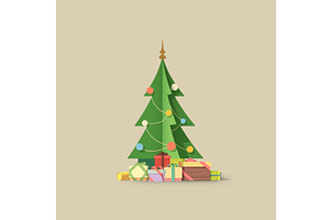 a christmas tree with gifts and, an Object Illustration by IfH