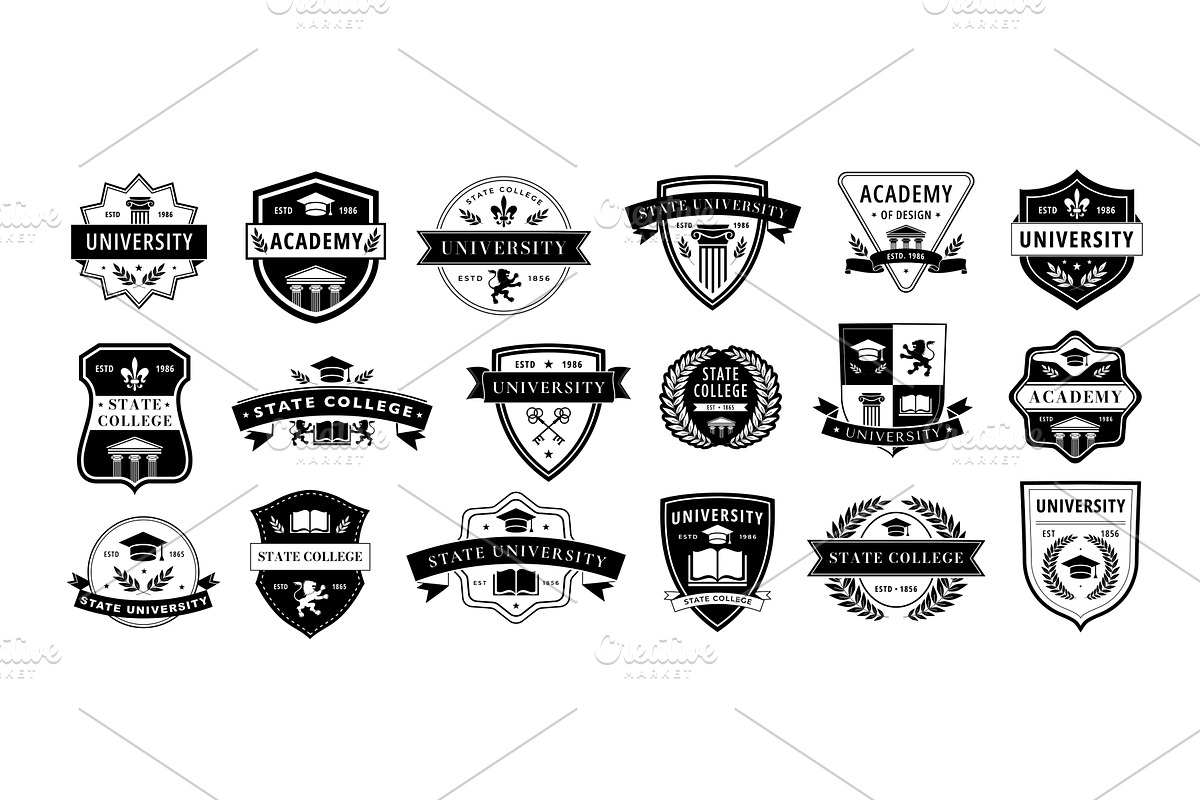 Education badge. Monochrome labels, an Illustration by winwin.art