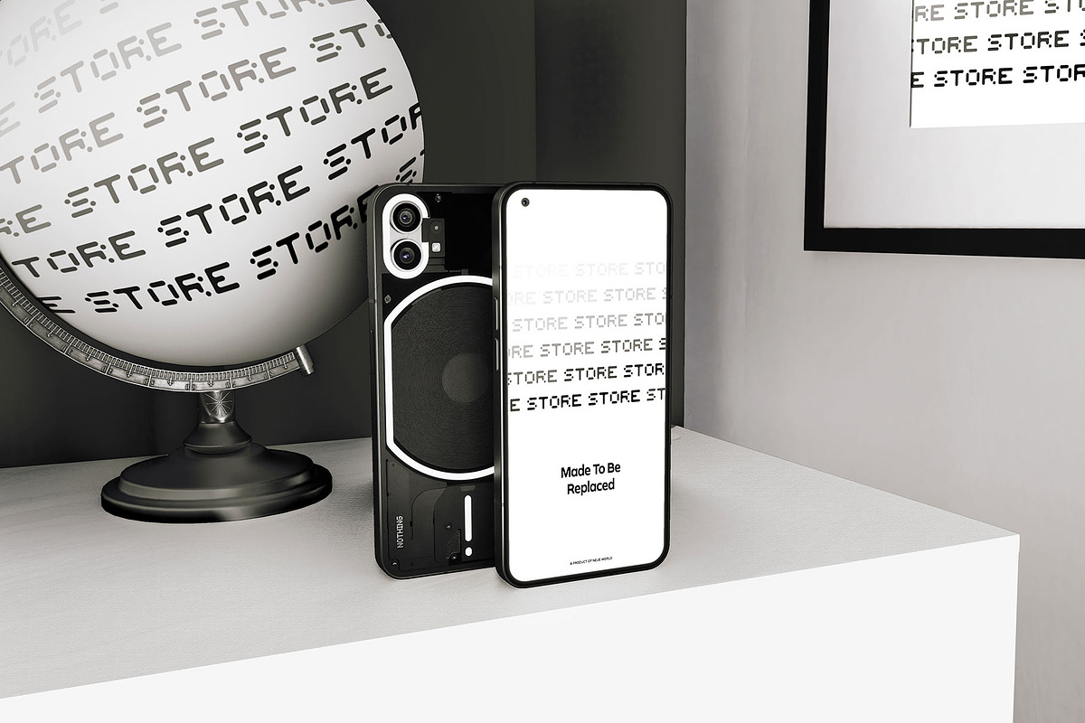 Nothing Phone(1) Realistic 3D MockUp, an Android Mockup by neueworld (Photo 7 of 11)
