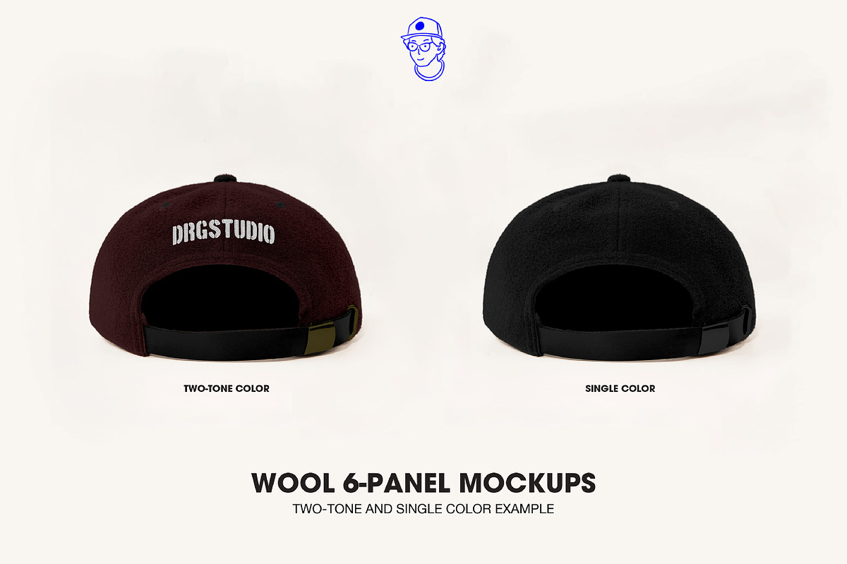 Wool 6-Panel Hat Cap Mockup, a Hat Mockup by DRGSTUDIO (Photo 5 of 8)