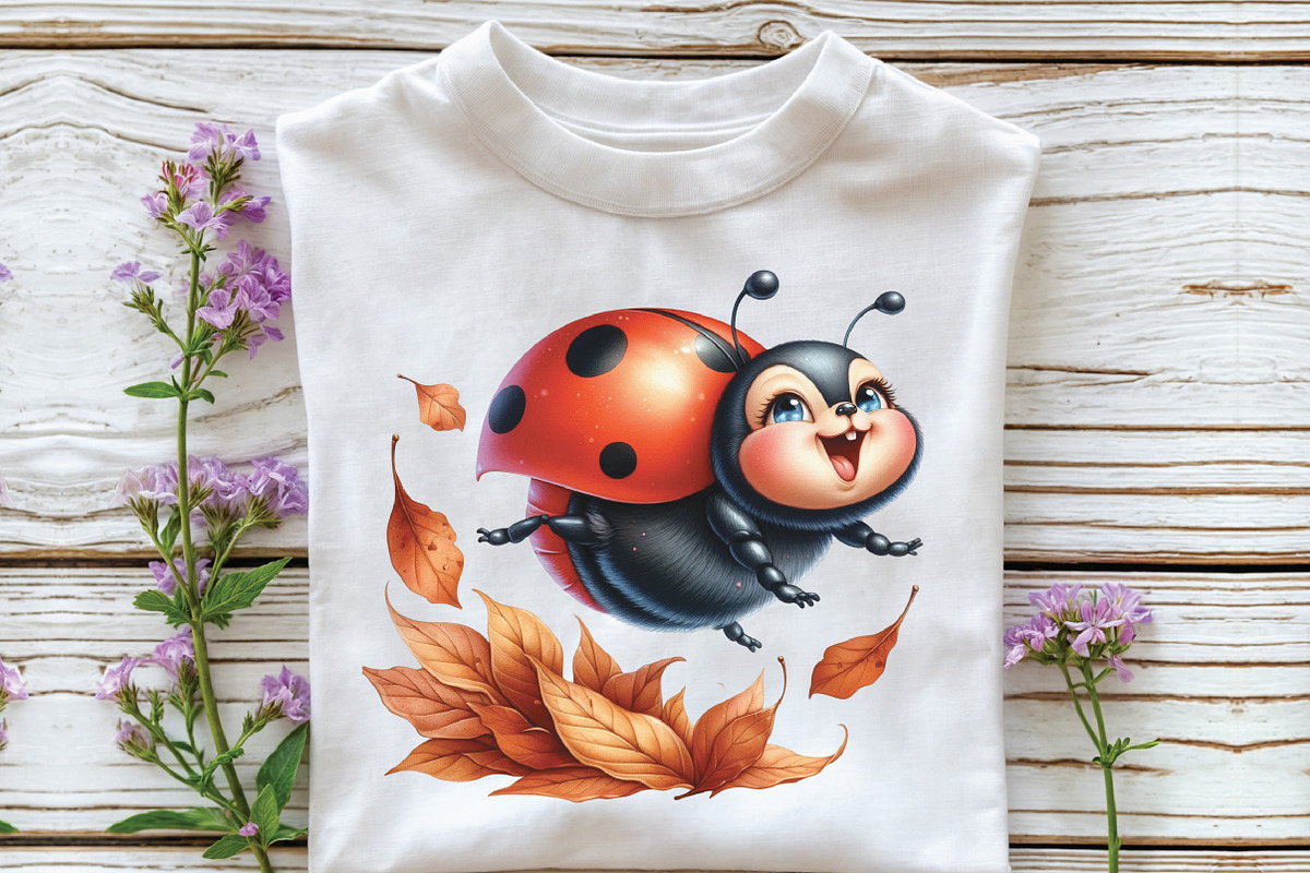 Cute Cartoon Autumn Ladybug Clipart, an Illustration by CraftArtStudio (Photo 4 of 6)