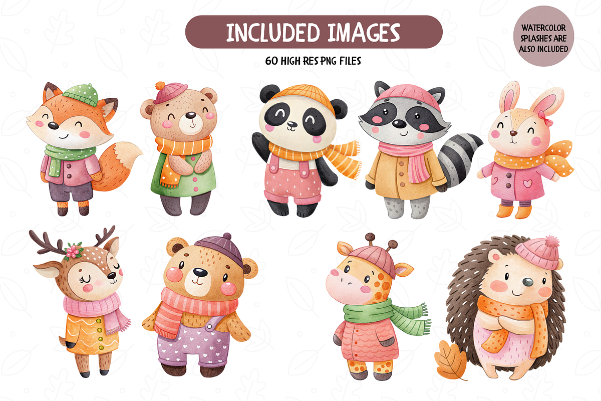 Autumn Nursery Animals Clip Art, an Illustration by TatiMockup (Photo 2 of 7)
