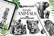 Jungle Animal Procreate Brushes, a Brush Add-On by LaurenceVArtiste (Thumbnail 1 of 7)