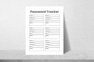 Password Tracker, Password Planner