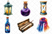 Watercolor Wizard School Clipart, an Illustration by Dream Creation (Thumbnail 3 of 7)