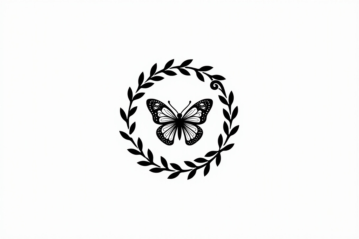 Rose Butterfly Wreath Silhouette —, an Illustration by Amazin_art (Photo 4 of 25)
