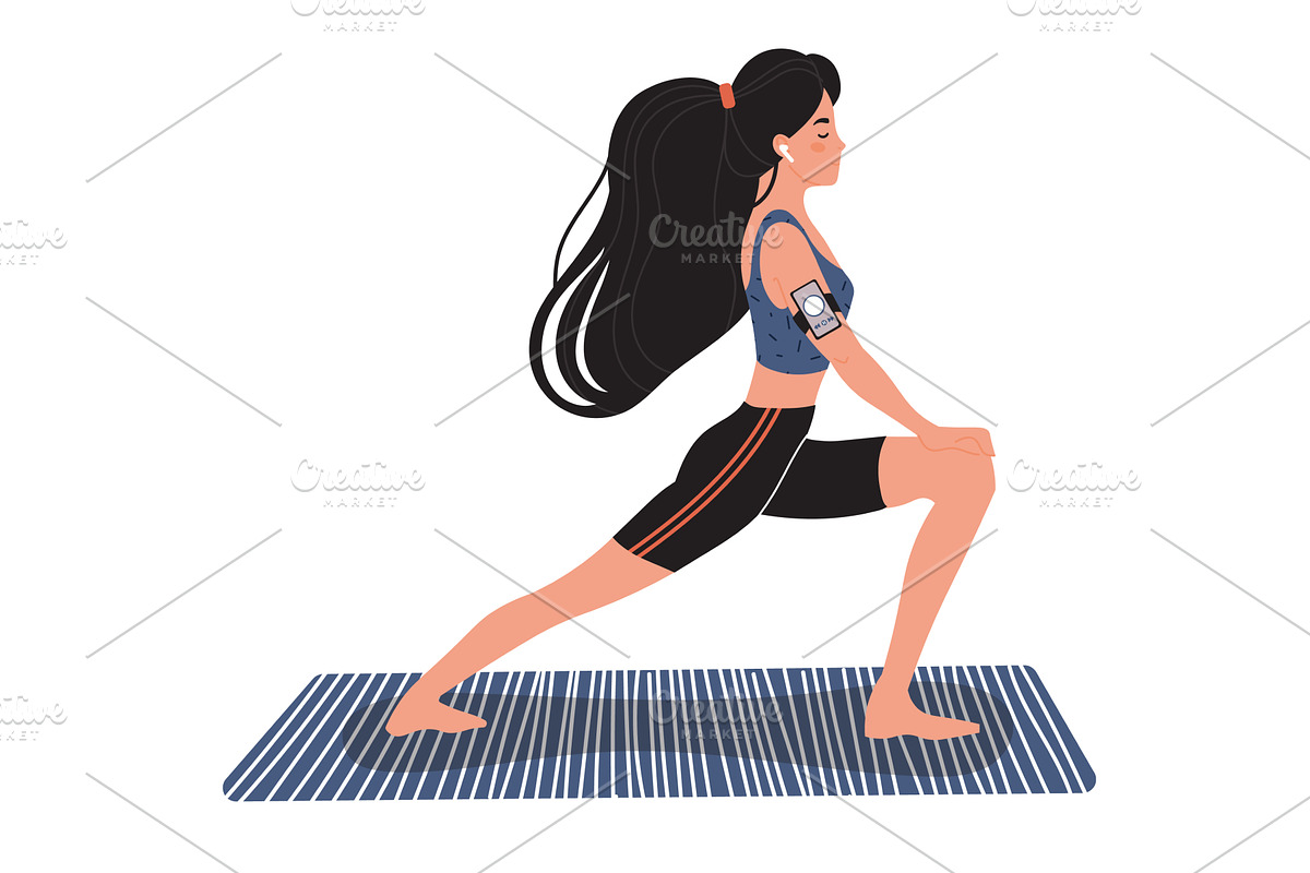 woman doing fitness vector healthy, a Sport Illustration by vectorpointstudio