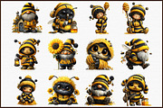 Cute Bee Gnome - Honey Bee Clipart, an Illustration by Sublimation Artist (Thumbnail 3 of 6)