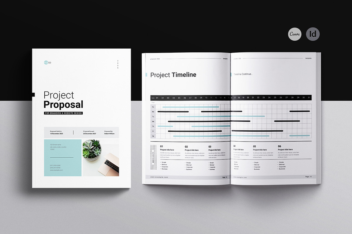 Project Proposal Template | CANVA, a Brochure Template by ArtisanaAura (Photo 1 of 10)