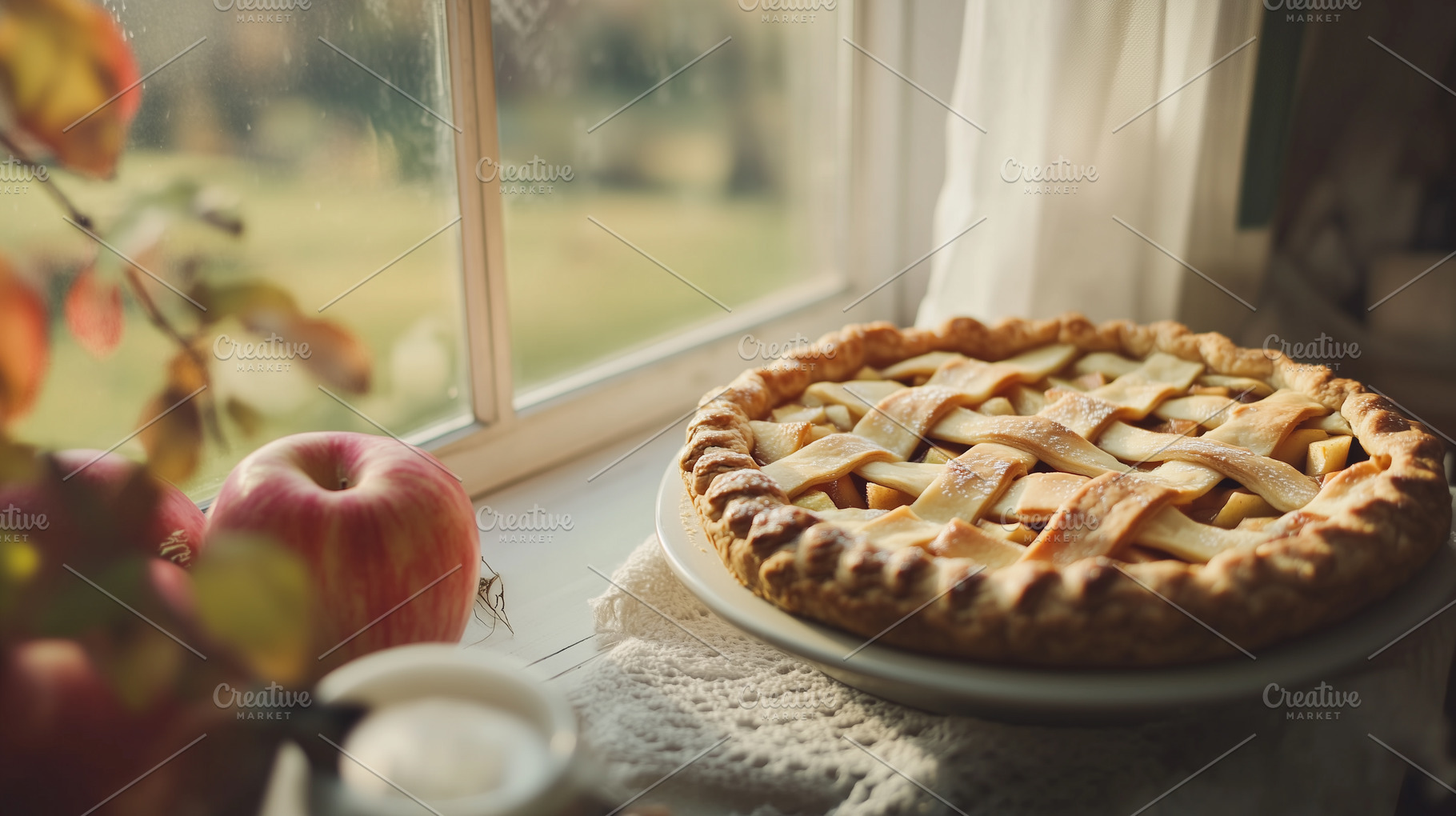Freshly baked apple pie with golden, a Food & Drink Photo by MistyDay