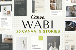 30 CANVA IG STORIES | WABI THEME