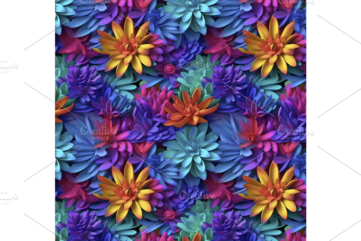 3D Seamless Floral Backgrounds, a Plants & Tree 3D Model by RobinElkthunder (Photo 4 of 10)