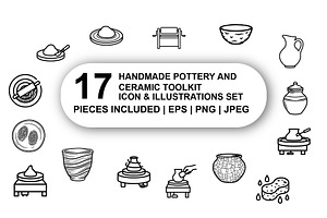Handmade pottery and ceramic toolkit, an Outline Icon by Nurlan's shop