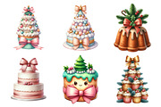 Cute Christmas Tree Cake Bow Clipart, an Illustration by Daily.Designs (Thumbnail 2 of 5)