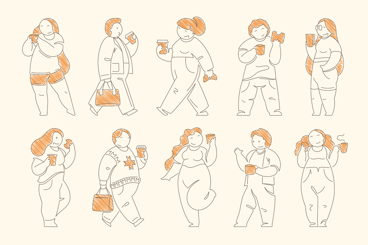 Hand-Drawn Coffee People, a Person Illustration by Vasya Kobelev (Photo 4 of 11)