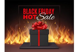 Black friday sales poster. Burning, an Object Illustration by YummyBuum
