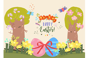 Cartoon Spring Blooming Tree and, an Object Illustration by Maria Starus