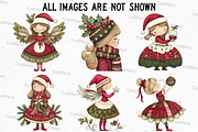 Sparkling Christmas Girl Clipart, an Illustration by Craft Nest (Thumbnail 4 of 6)