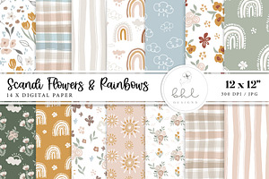 Scandi Flowers and Rainbows 300dpi