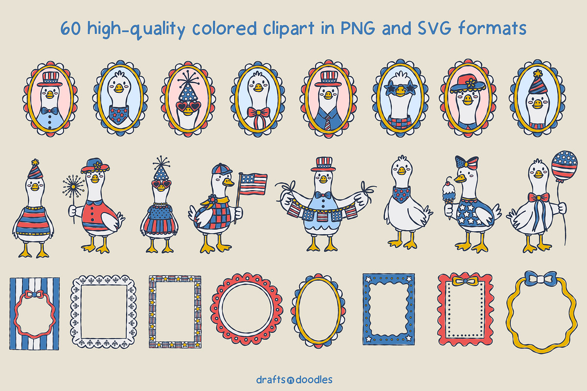 4th of July Preppy Patriotic Bundle, an Object Illustration by Drafts n Doodles (Photo 2 of 14)