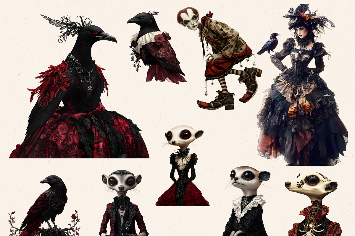 PECULIAR GOTHIC PEOPLE CLIPART, a Person Illustration by Daring Digies (Photo 4 of 10)