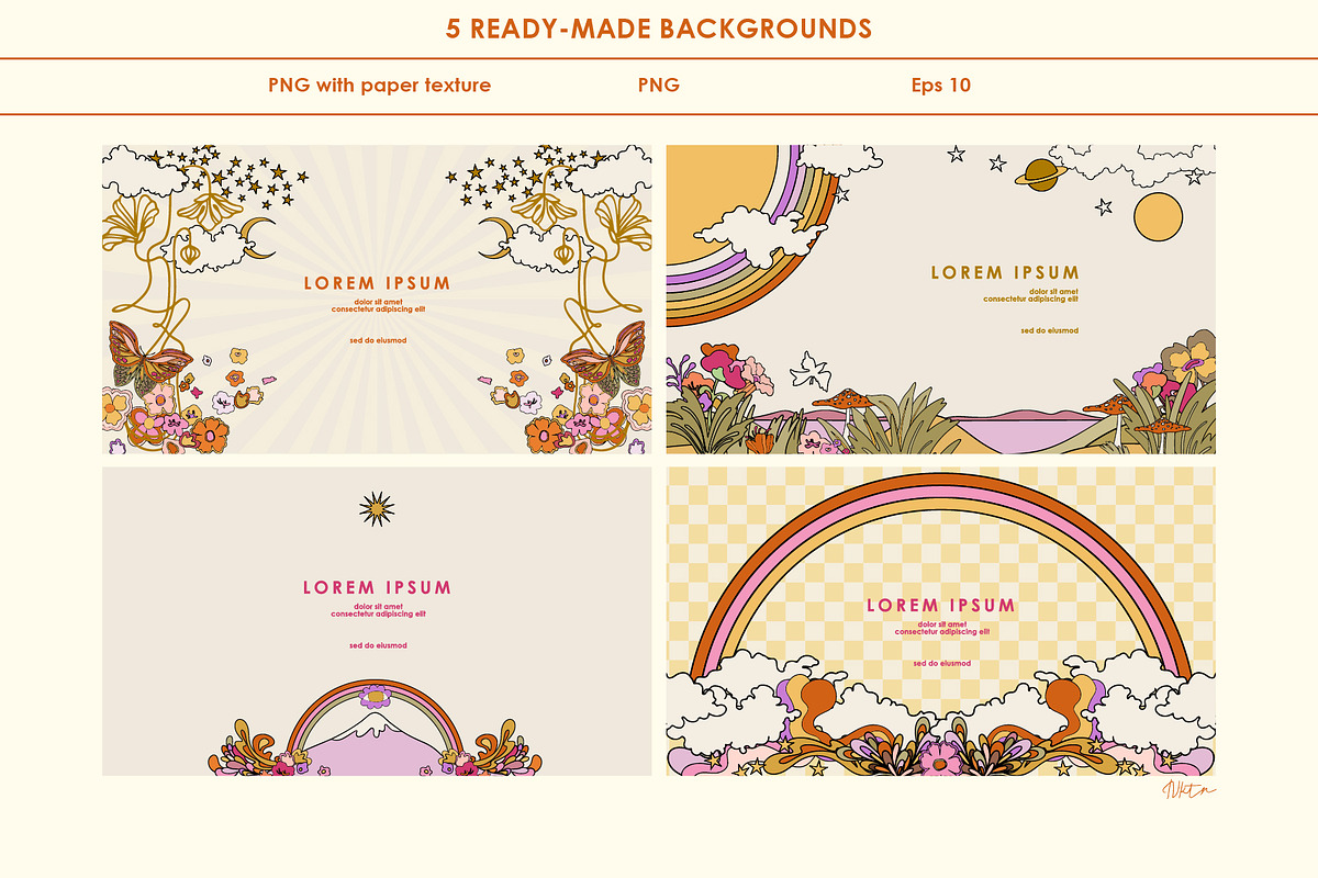 Hippie Backgrounds, a Background Graphic by NKTN (Photo 2 of 3)