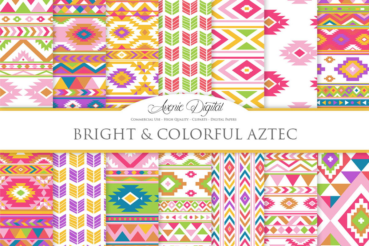 Colorful Boho Seamless Patterns, a Pattern Graphic by Avenie Digital (Photo 1 of 4)