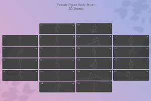 155 Procreate Female Poses Bundle