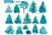 Watercolor winter forest clipart set, an Animal Illustration by ArtfulStudio (Thumbnail 2 of 8)