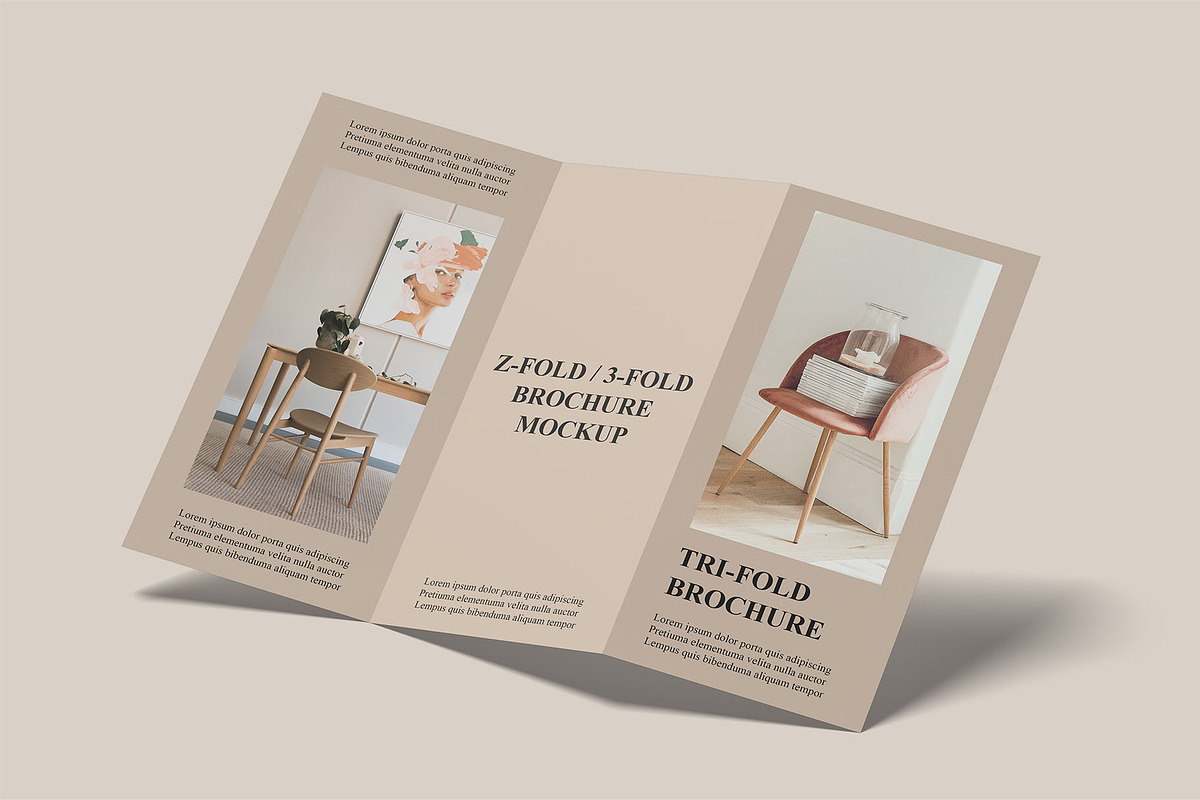 A4 Trifold Brochure Mockups | Z-Fold, an Advertising Mockup by Compositing Studio (Photo 10 of 20)