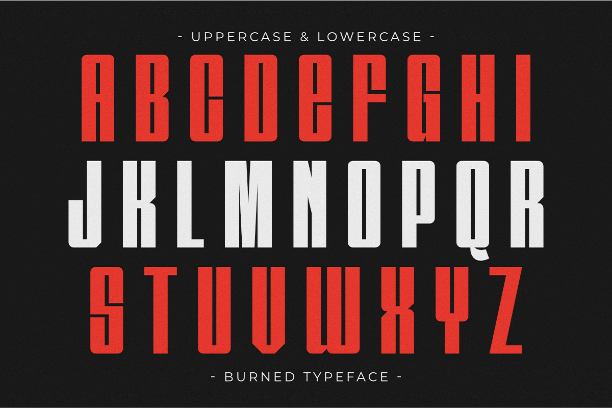 Burned - Modern Sans Serif Font, a Sans Serif Font by Pian45 Studio (Photo 5 of 8)