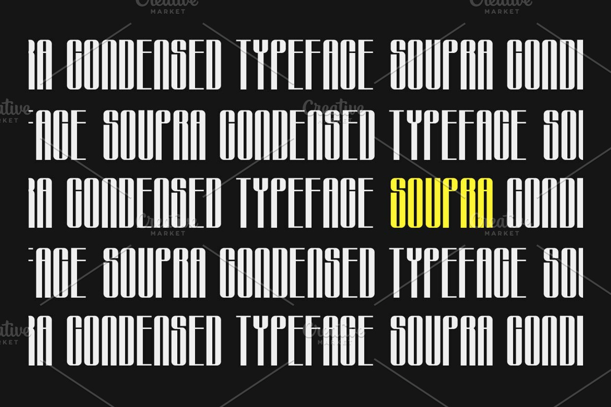 Soupra Condensed Sans, a Sans Serif Font by Artiveko (Photo 5 of 7)