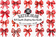Red Coquette Christmas Bow Bundle, an Illustration by Designking (Thumbnail 1 of 5)