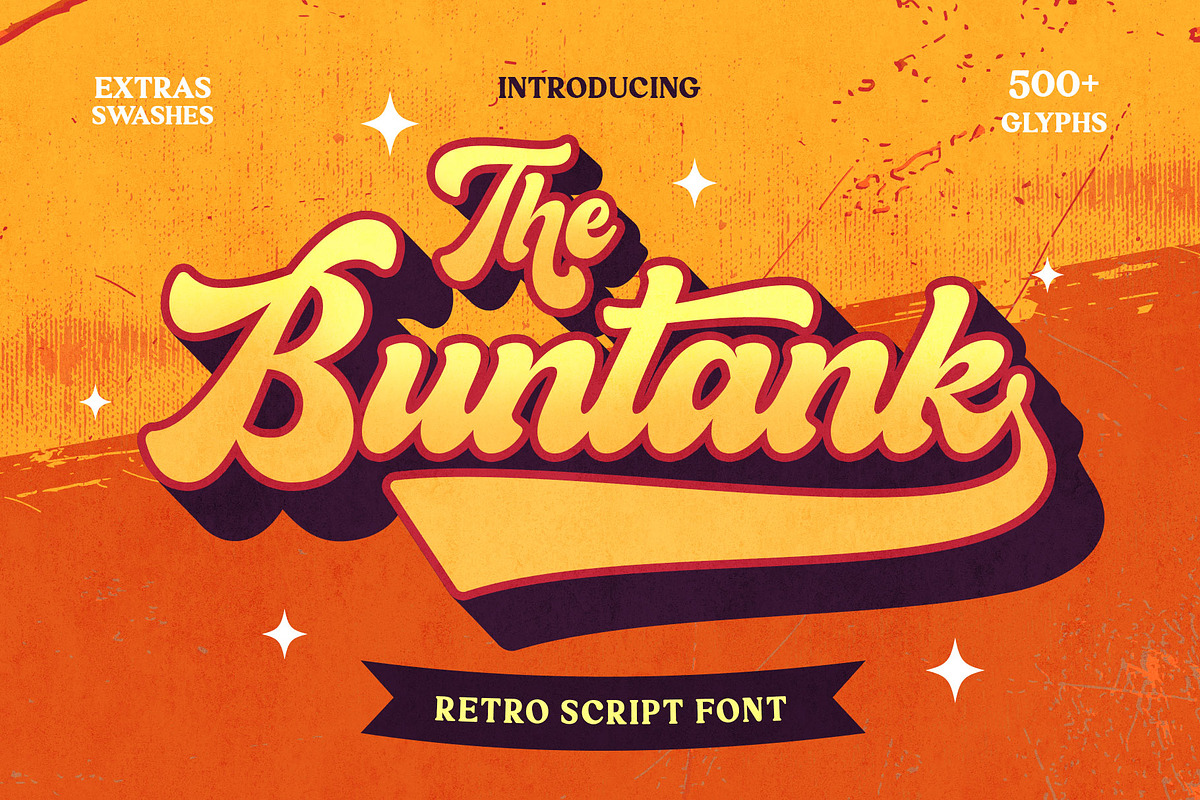 The Buntank - Retro Script, a Script Font by Arterfak Project (Photo 1 of 14)
