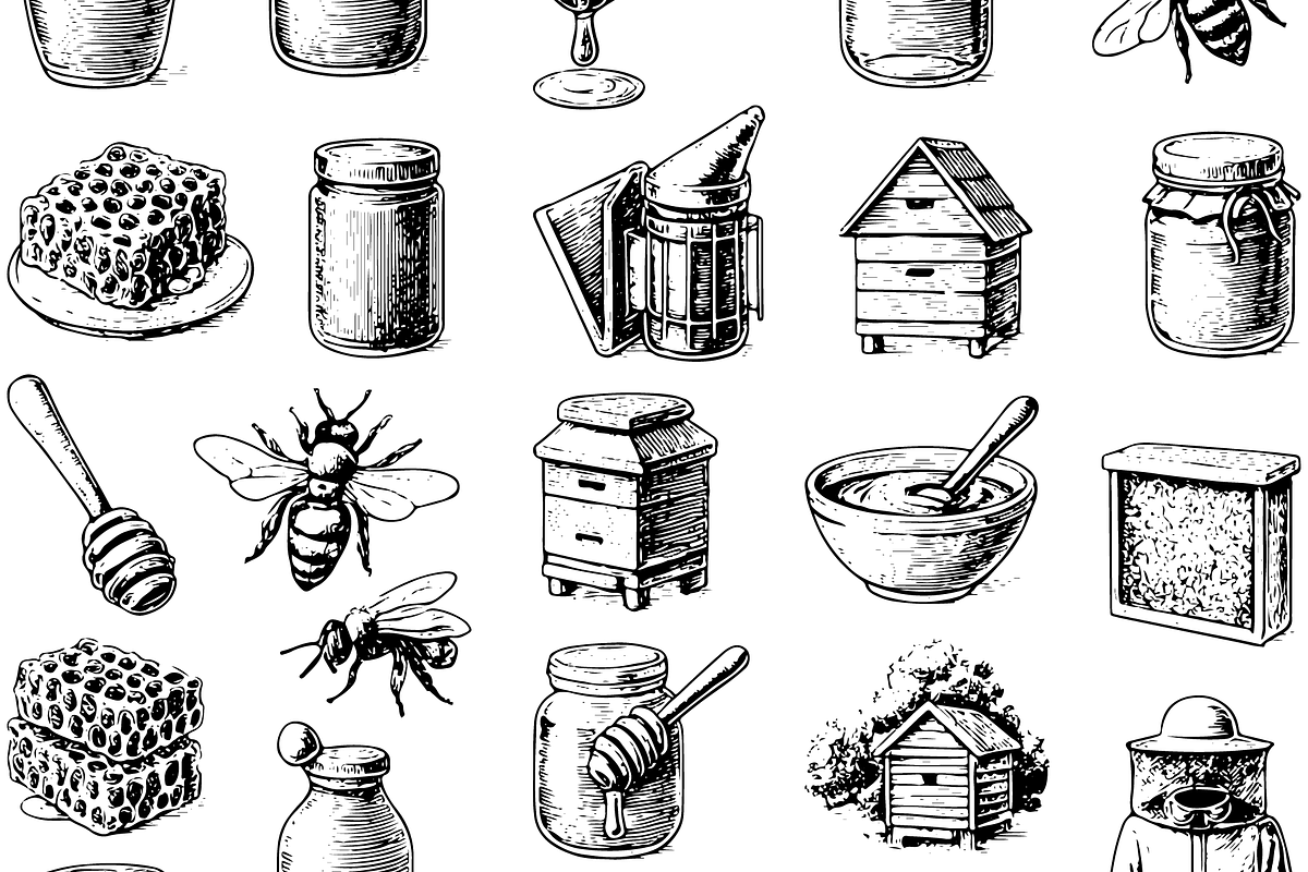 Beekeeping and Honey Collection, an Object Graphic by RT Studio (Photo 3 of 4)