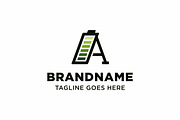 Letter A Battery Modern Logo, a Branding & Logo Template by Pray Art Design Studio (Thumbnail 1 of 2)