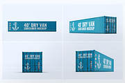 40ft Dry Van Container Mock-up, a Cups & Container Mockup by DesignRushMarket (Thumbnail 1 of 5)